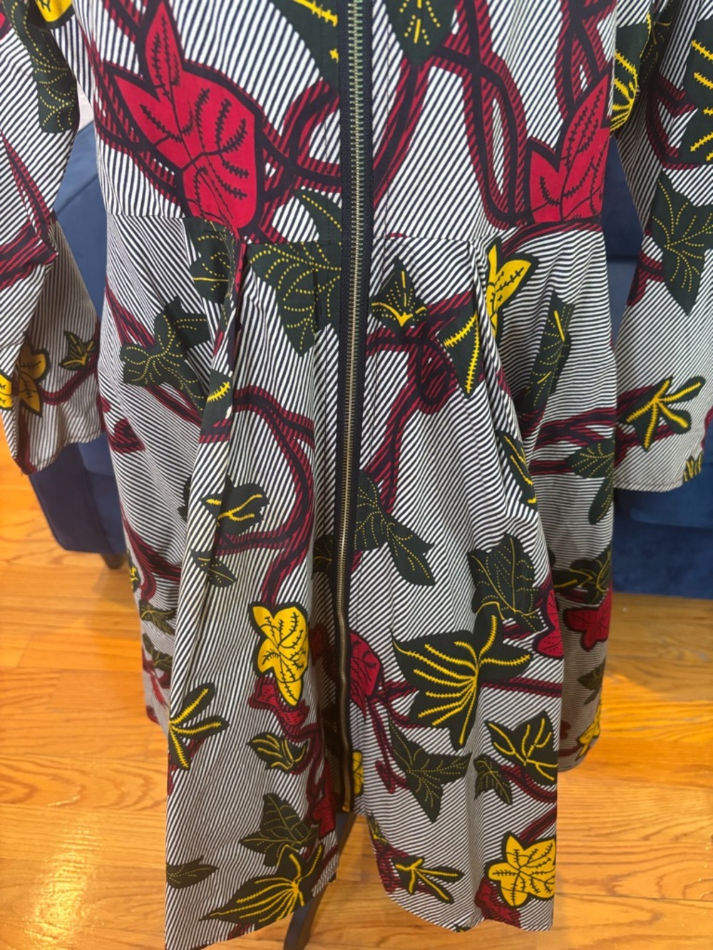 Mae Otti “Keita” African Floral Zip-Front Fit & Flare Dress - XL - Picture 5 of 10